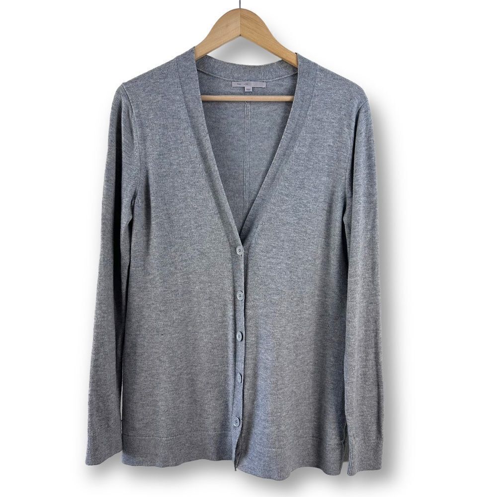 Gap Bella Driver light gray heather button down cardigan size L‎
